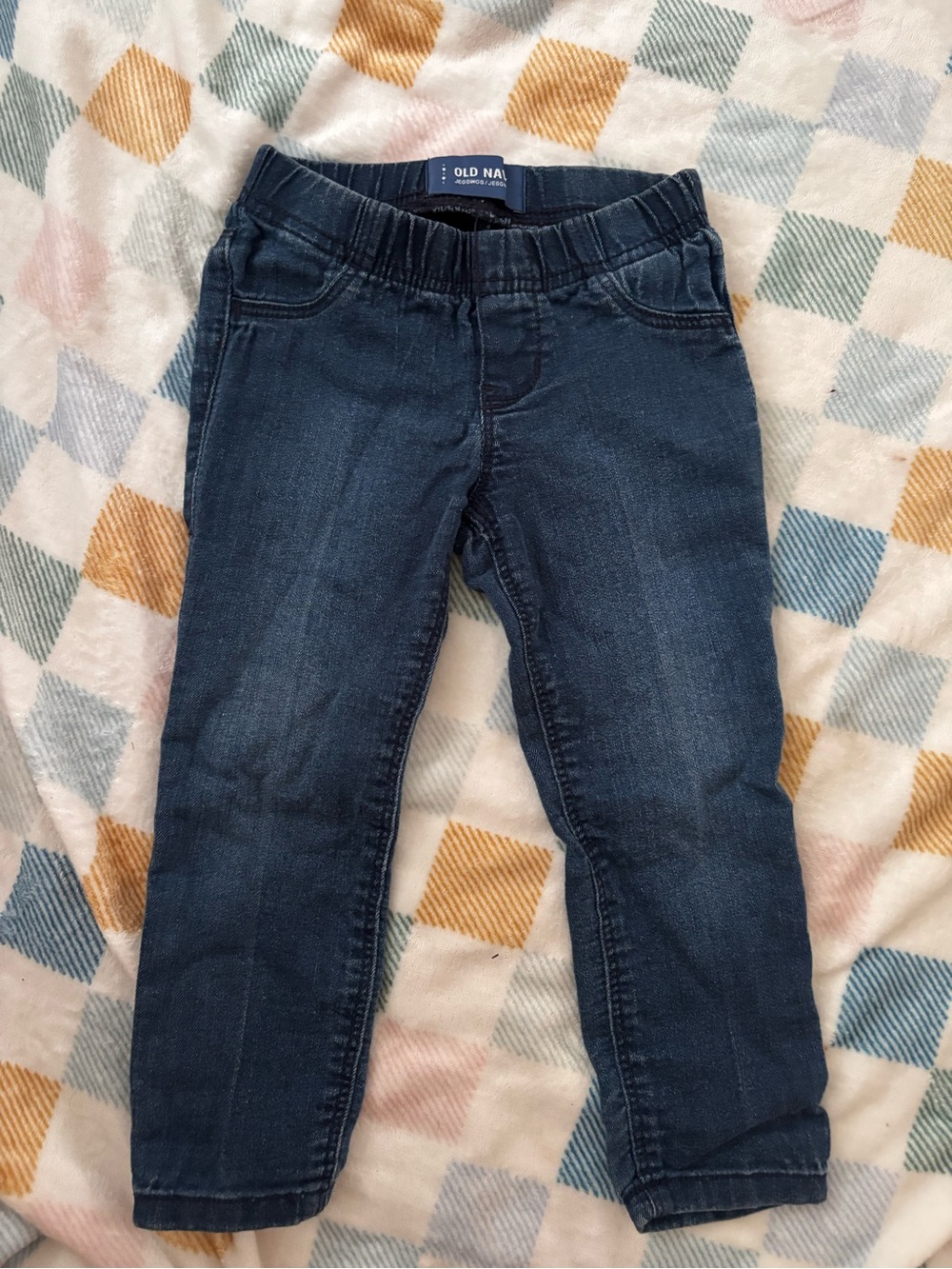 Old Navy Girls Dark Blue Denim-Look Stretch Leggings
